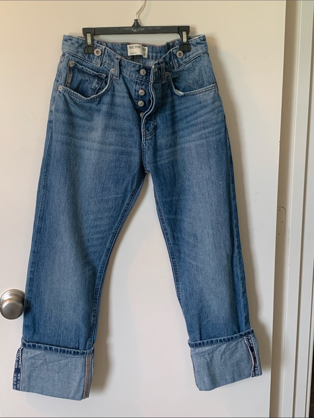 We The Free Light Blue Cropped Boyfriend Jeans